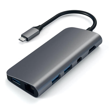 satechi usb-c multimedia adapter 4k ethernet mini displayport space grey